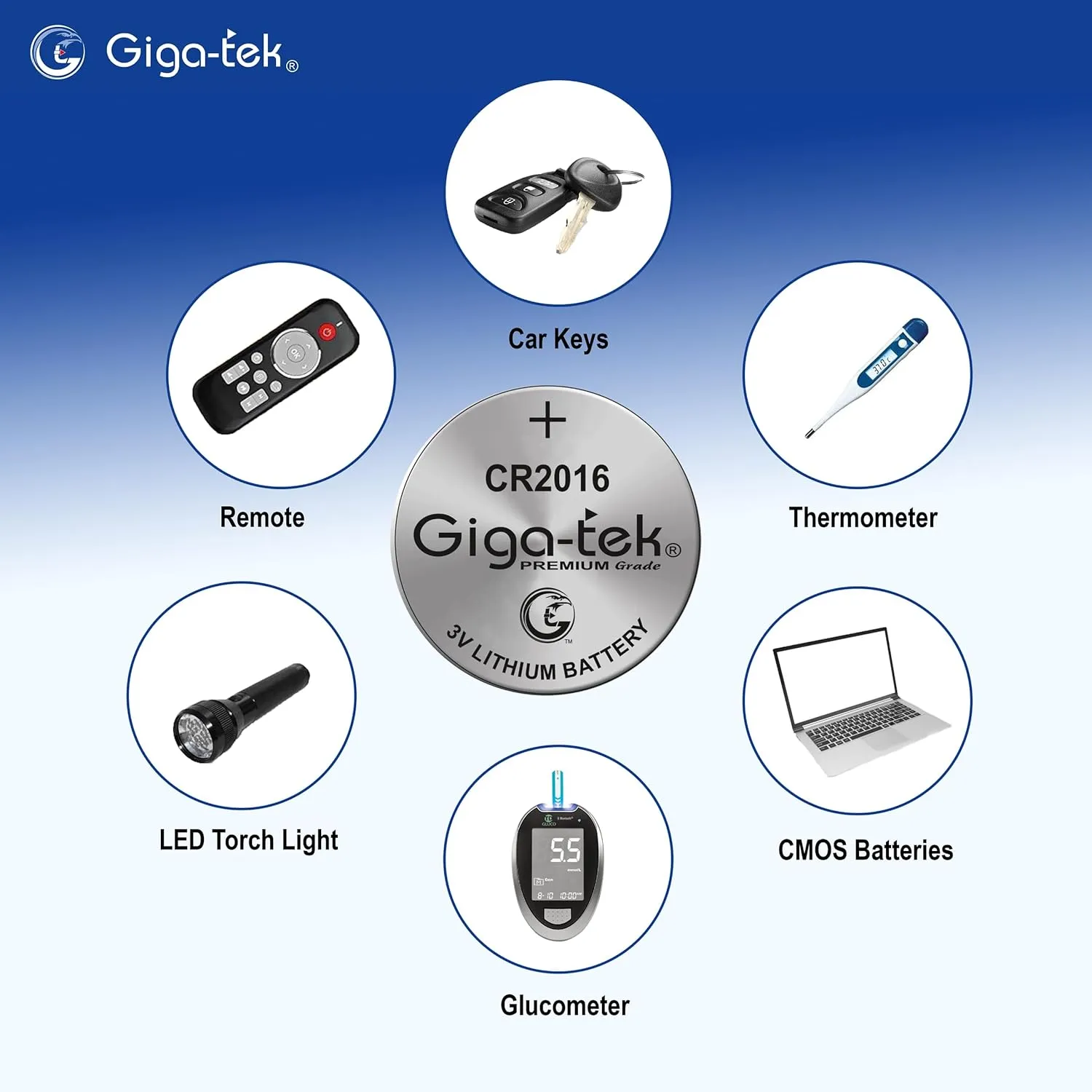 Gigatek Cmos Battery 3V CR2016 view 4